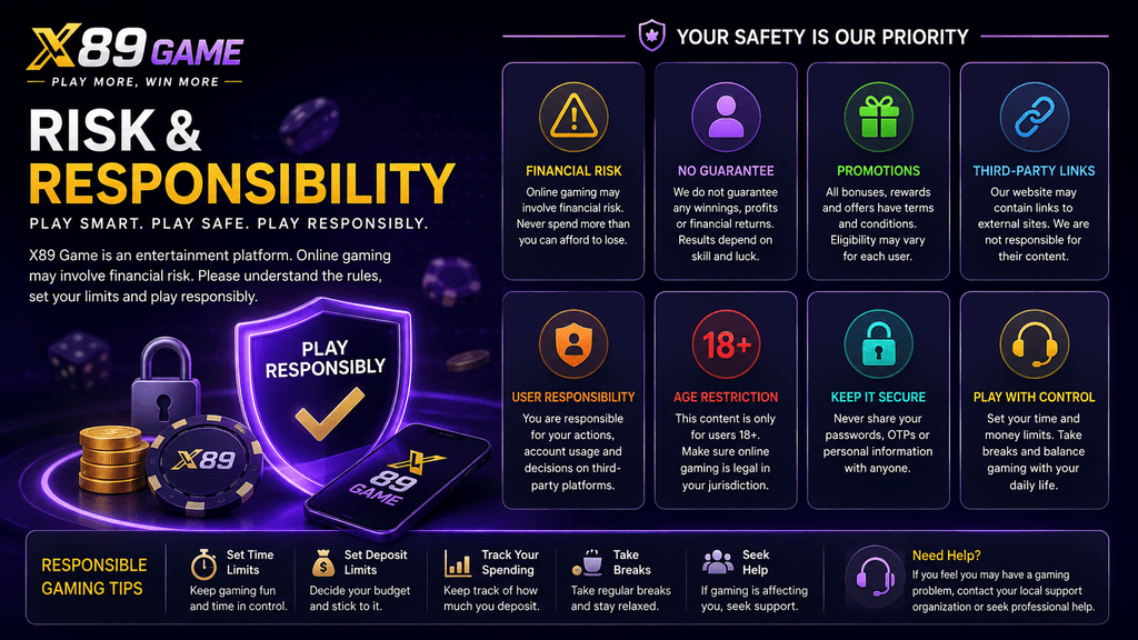 X89 Game financial risk and user responsibility